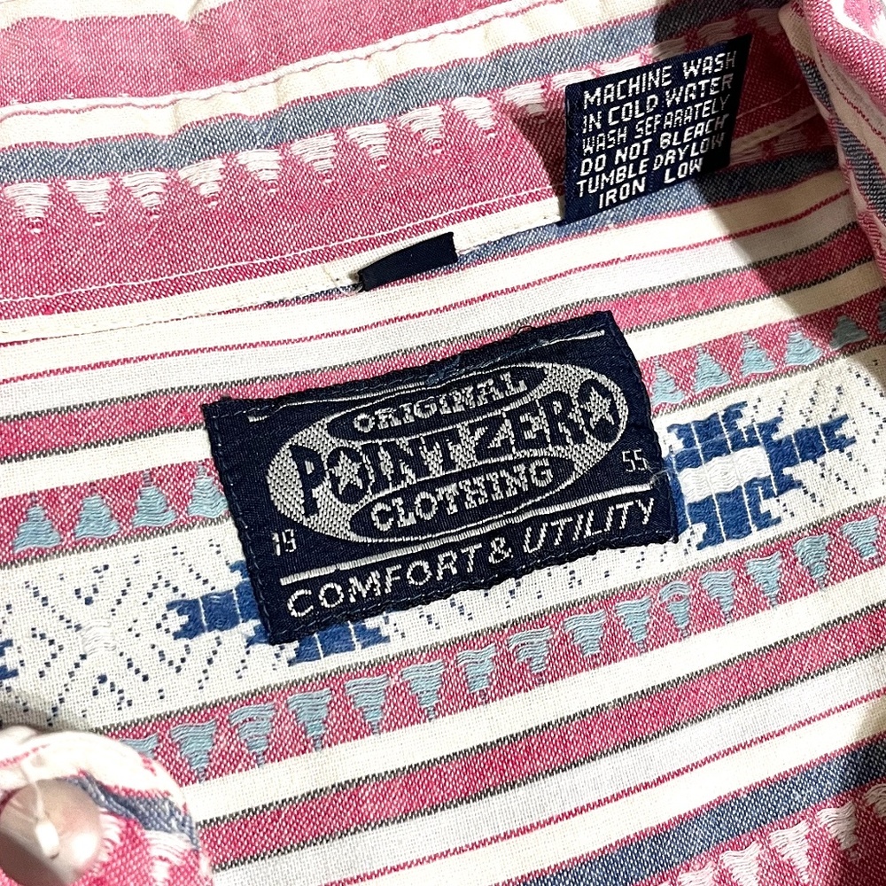 Vintage 90s Point Zero Southwestern Style Button Down Men's Shirt, Size XL - Picture 4 of 8